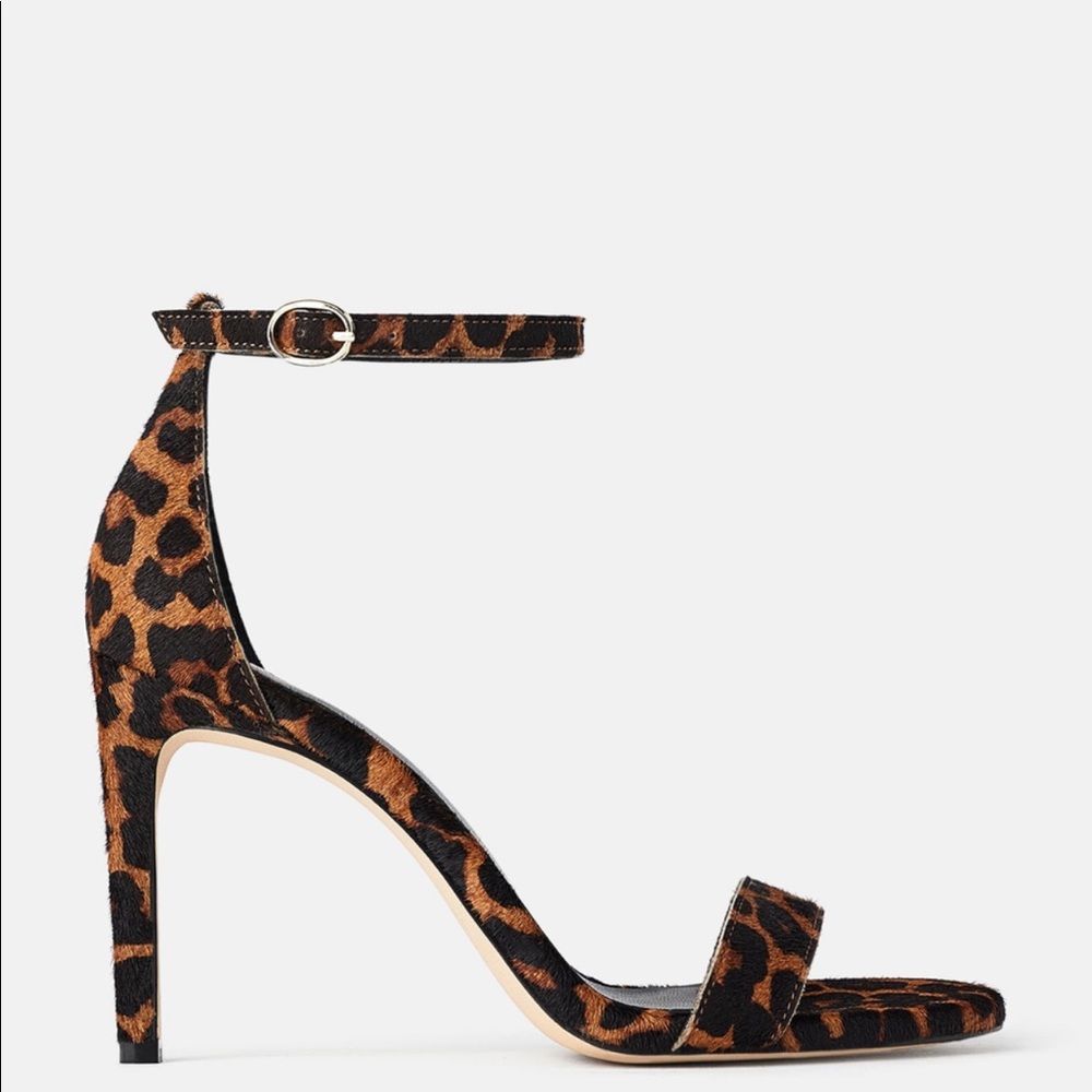Zara animal print heeled sandals size 10 worn once.